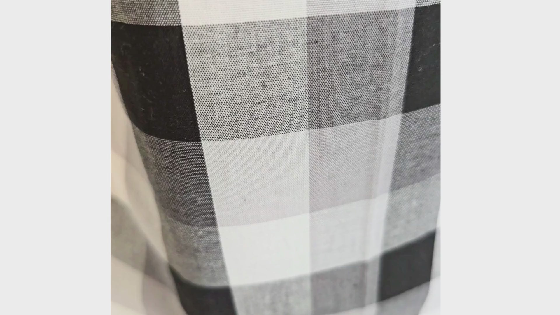 Black and White Buffalo Plaid Tote Bag – Handmade Farmhouse Shoulder Bag, Neutral Everyday Purse, Gingham Market Tote by Maypop House Designs, handmade leather goods detail photo 2