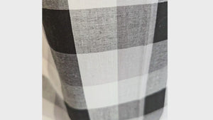 Black and White Buffalo Plaid Tote Bag – Handmade Farmhouse Shoulder Bag, Neutral Everyday Purse, Gingham Market Tote