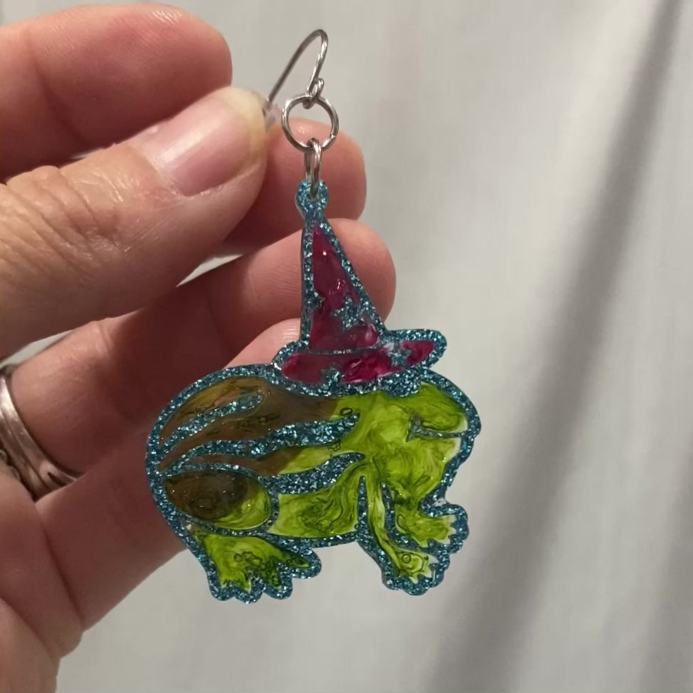 Summerween Watermelon Frog Earrings