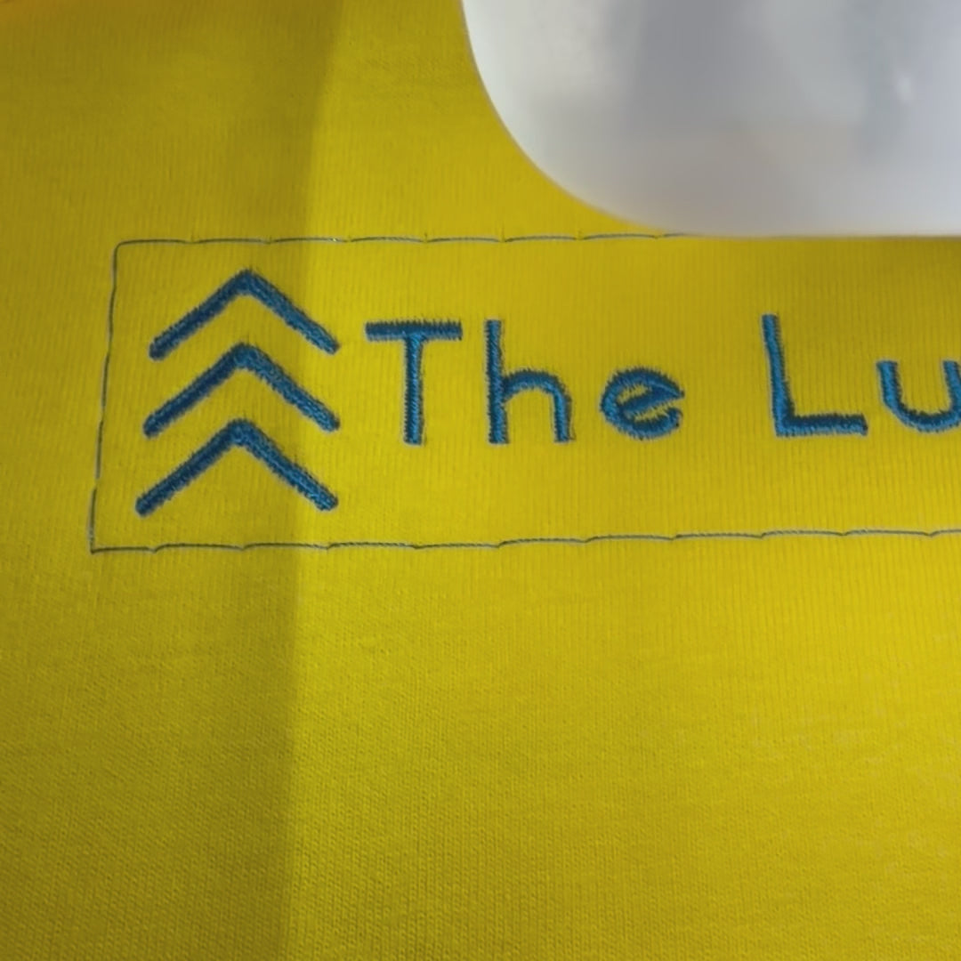 The Lucky Few Embroidered Shirt, Down Syndrome Awareness Tee by Poor Hog Customs, Southern lifestyle apparel detail photo 2