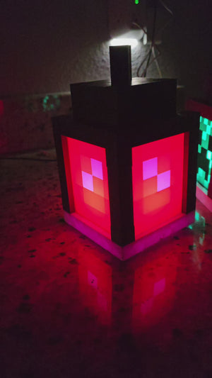 Minecraft LED Lanterns | Creeper Green or Orange Window Lantern