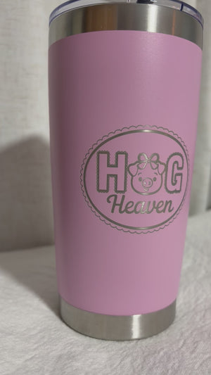 Hog Heaven Pig Lover Engraved 20 oz Stainless Steel Tumbler