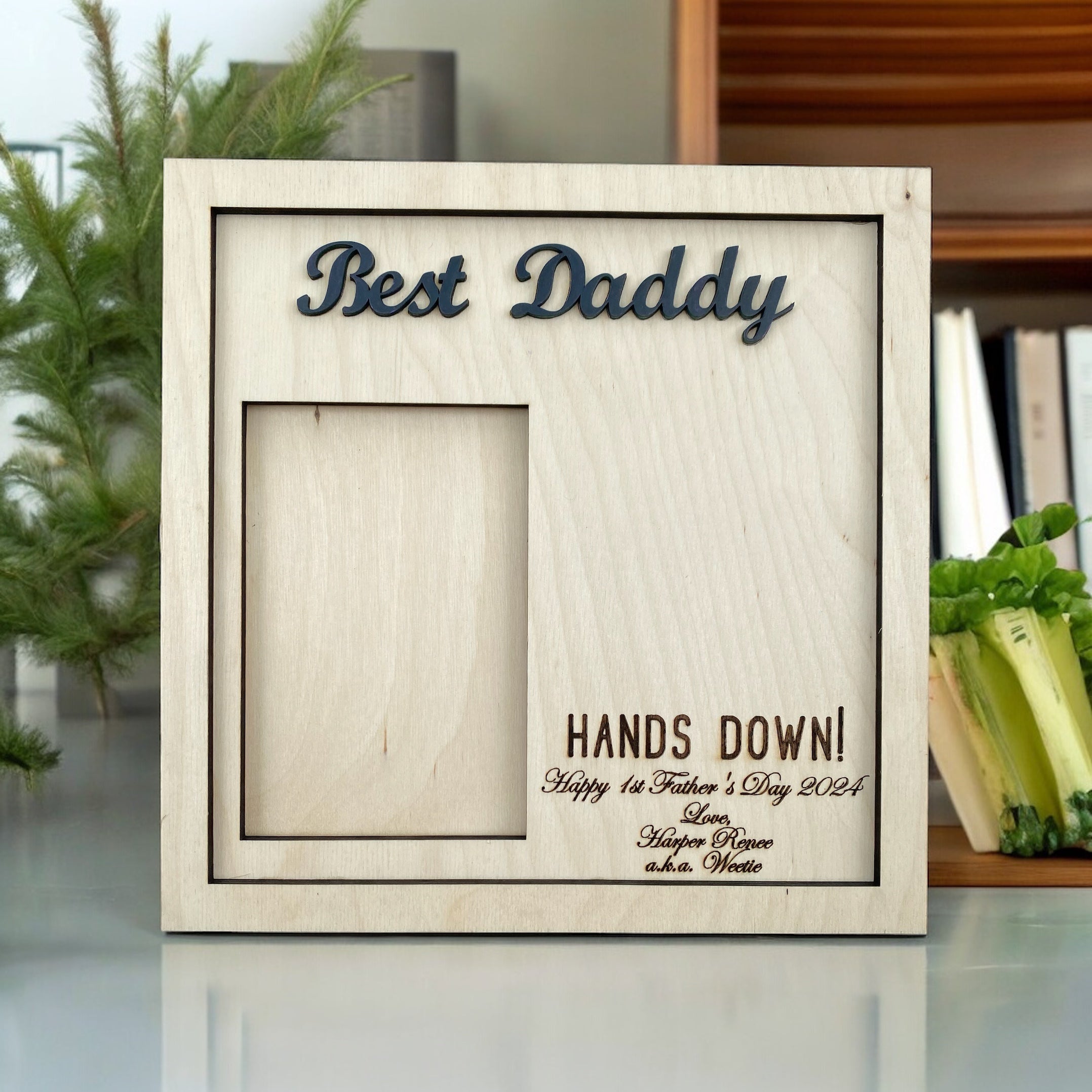 Best Daddy Hands Down Photo Frame by Poor Hog Customs, Southern home decor main product photo