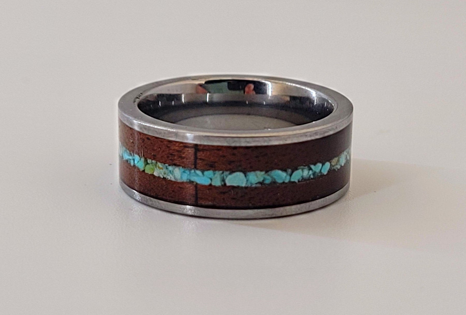 Turquoise and Walnut Wedding Band