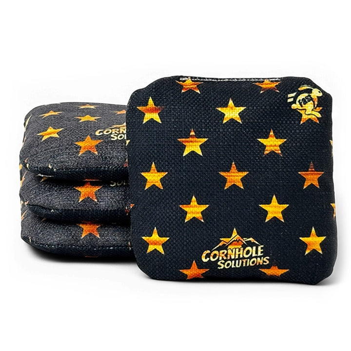 Stripes/Rustic Stars - Pro Style REC Cornhole Bags – Regulation 6"x6" – Full Set of 8 Cornhole Solutions
