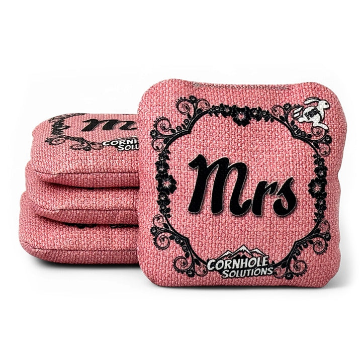 Wedding Mr. Mrs. - Pro Style REC Cornhole Bags – Regulation 6"x6" – Full Set of 8 by Cornhole Solutions, custom cornhole board detail photo 2