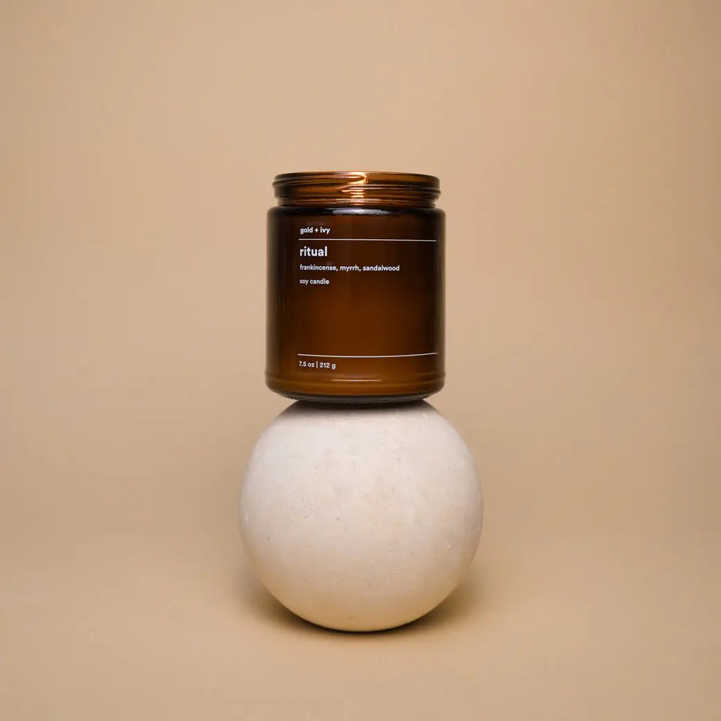 Ritual by gold + ivy, scented candle detail photo 2