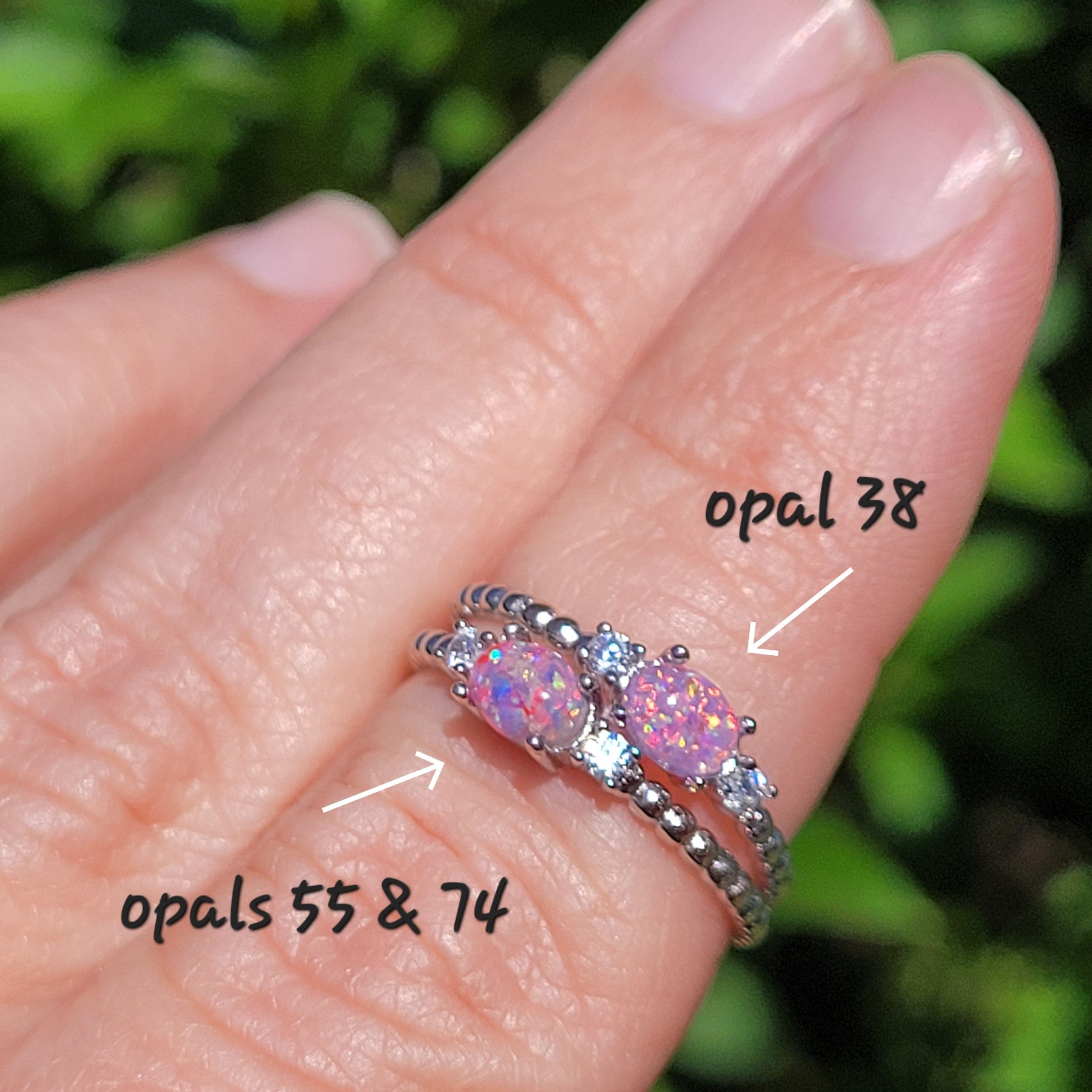 Stackable Memory Opal Ring Made w/ Cremation Ash, Dirt, Hair, or Sand