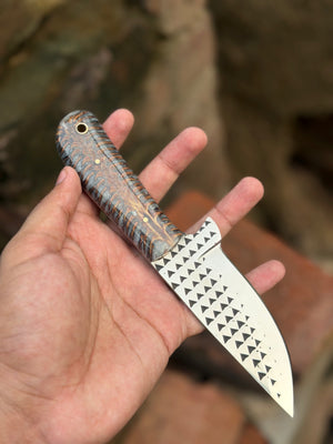 Handmade Midnight Feather Cowboy Knife by JW SteelCrafts, view 4 of 9