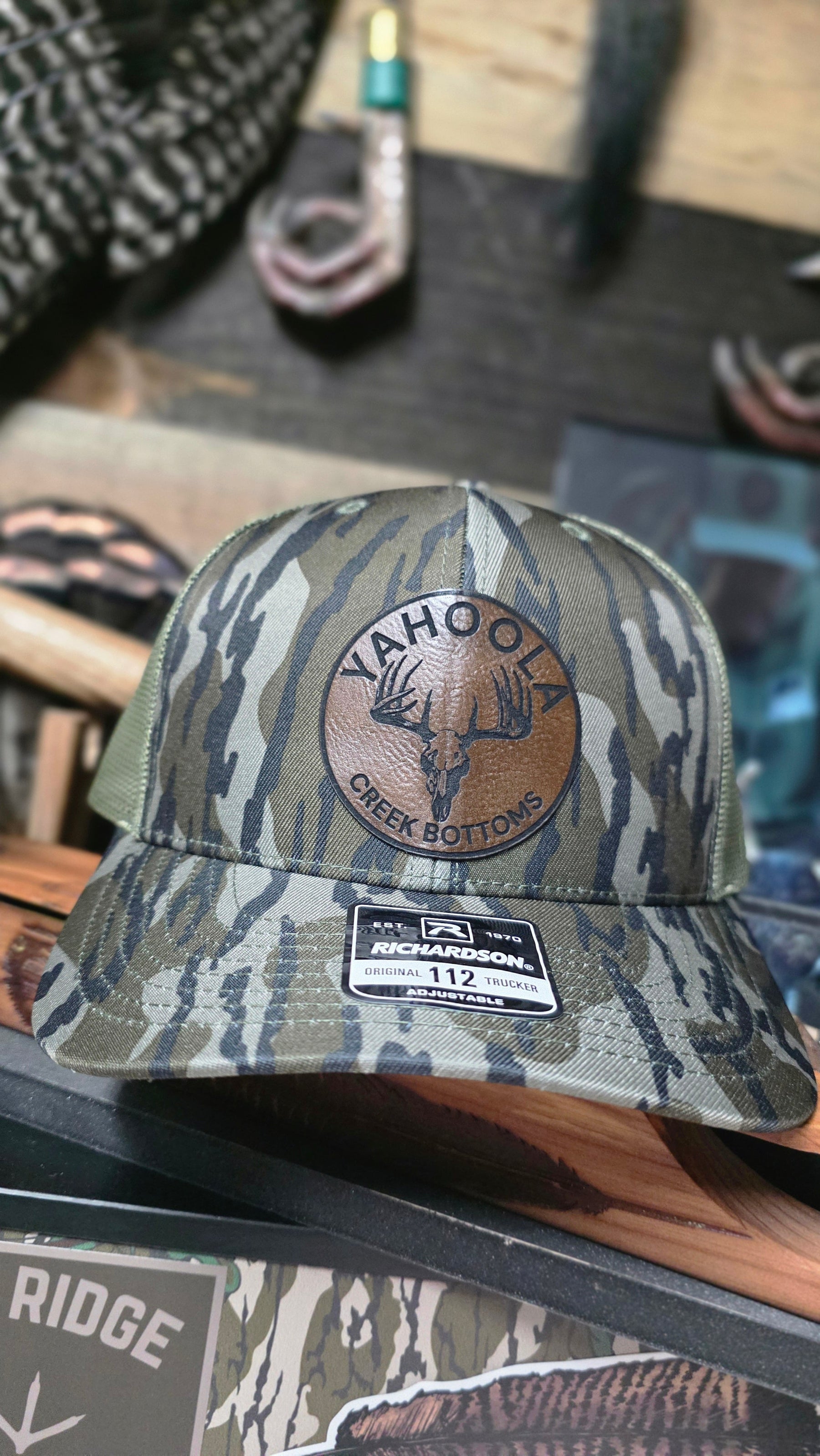 Bottomland Richardson 112 YCB Buck Skull Logo Hat by Yahoola Creek Bottoms, Southern lifestyle apparel main product photo
