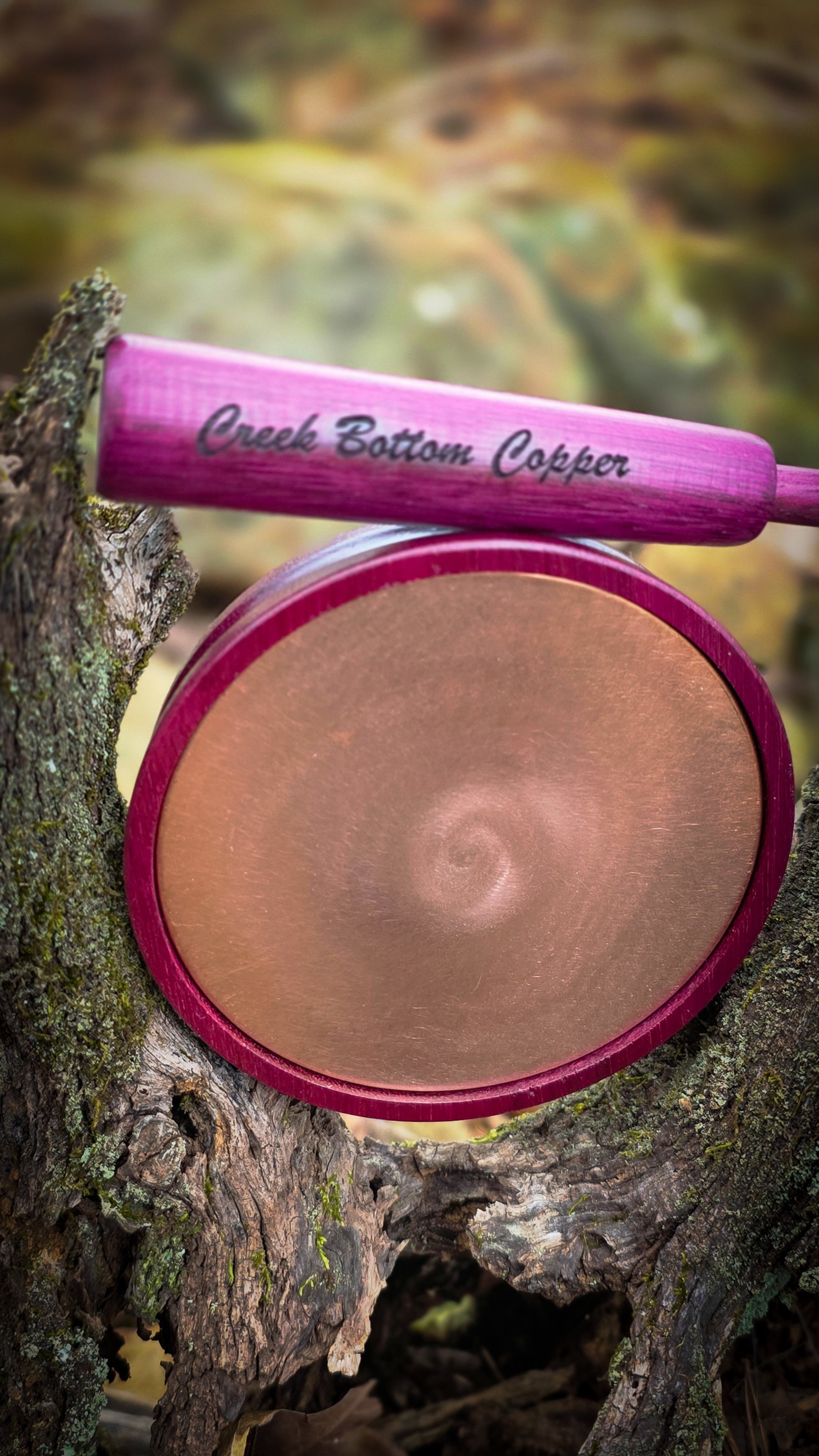 Purple Heart Creek Bottom Copper Pot Call by Yahoola Creek Bottoms, game call main product photo