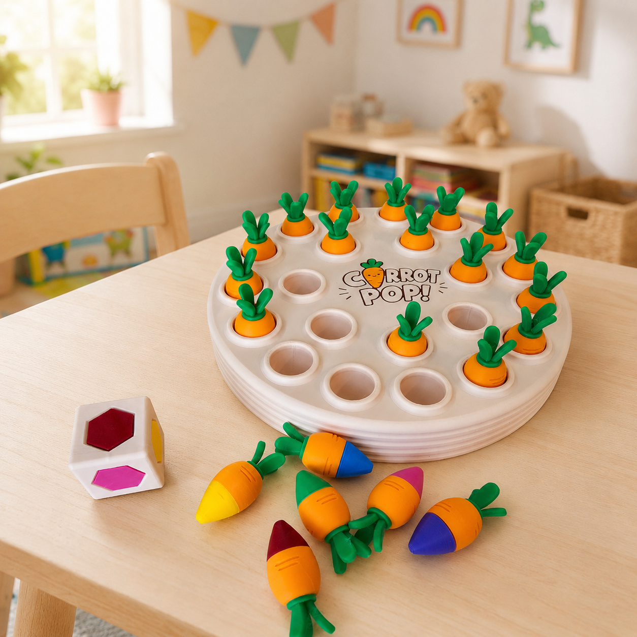 Carrot Pop Memory Game by The Tween Space, 3D printed toy detail photo 4