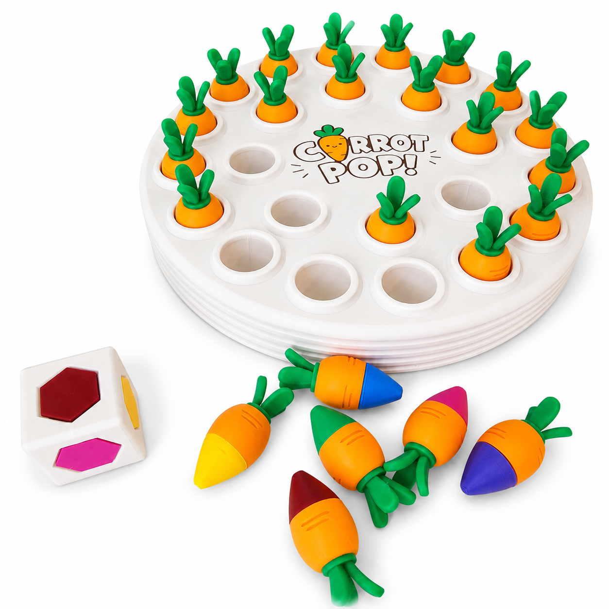 Carrot Pop Memory Game by The Tween Space, 3D printed toy detail photo 2