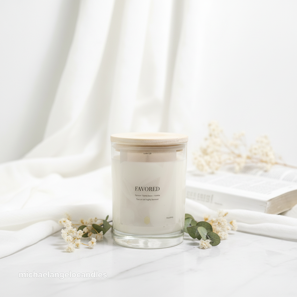 Favored - Soy Wax Candle 11oz with Lid by Michaelangelocandles, scented candle main product photo