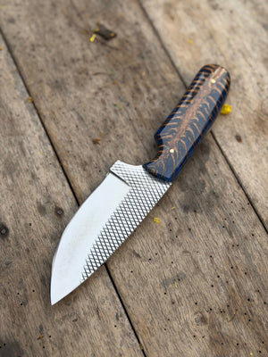 Handmade Midnight Feather Cowboy Knife by JW SteelCrafts, view 2 of 9