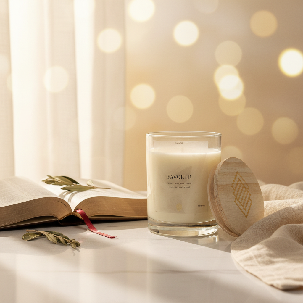 Favored - Soy Wax Candle 11oz with Lid by Michaelangelocandles, scented candle detail photo 5