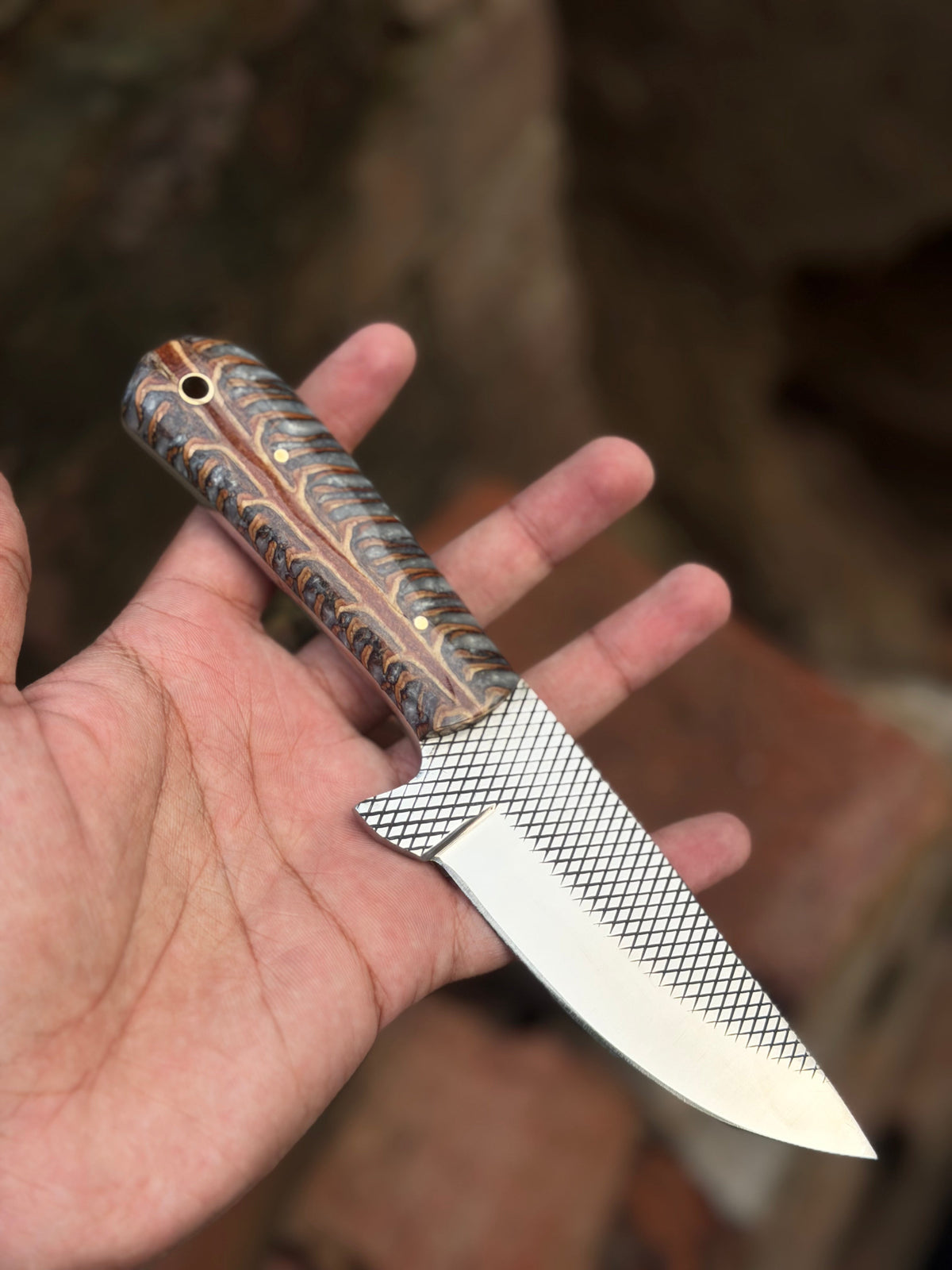 Handmade Midnight Feather Cowboy Knife by JW SteelCrafts, view 5 of 9