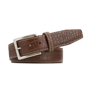 Brown Mock Croc Leather Belt