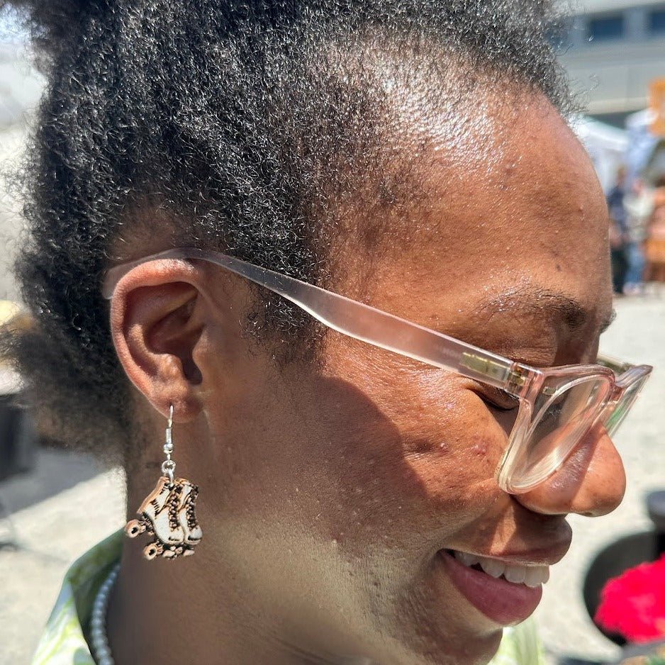 Roller Derby Skate Wooden Dangle Earrings | Skating Jewelry
