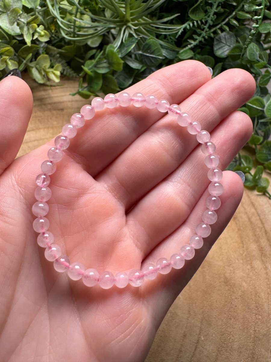 Rose Quartz Beaded Bracelet with 4mm Beads
