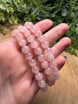 Rose Quartz Beaded Bracelet with 8mm Beads