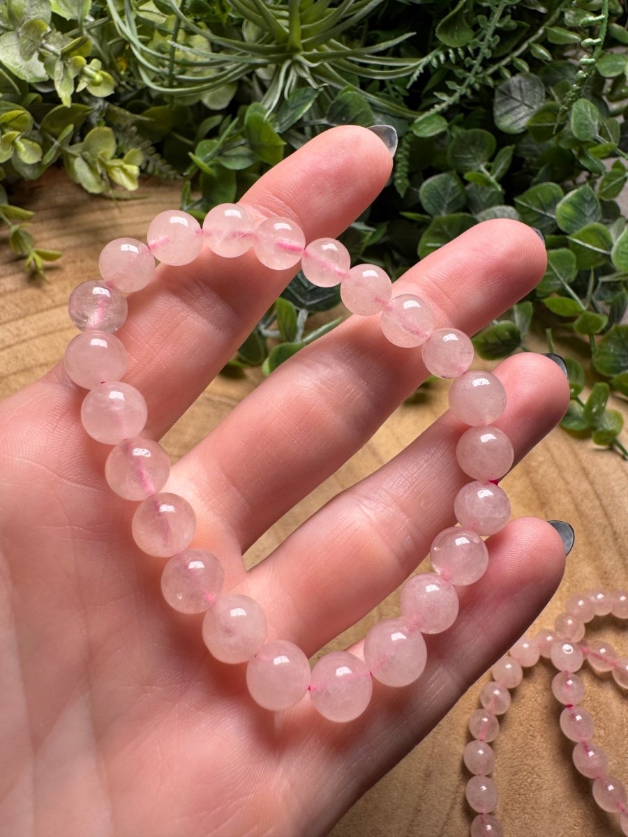 Rose Quartz Beaded Bracelet with 8mm Beads
