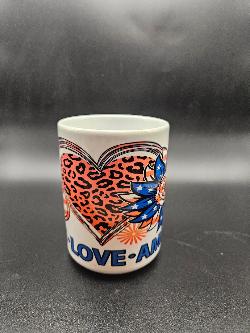 "Peace-Love-American" 15oz Ceramic Coffee Mug