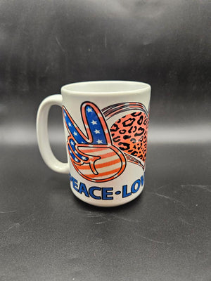 "Peace-Love-American" 15oz Ceramic Coffee Mug