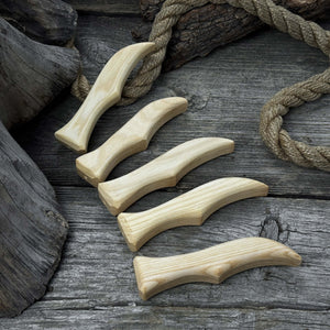 Set of 5 Ash Wood Knife Handles