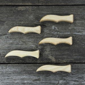 Set of 5 Ash Wood Knife Handles