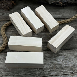 Set of 6 Large Linden Wood Carving Blanks