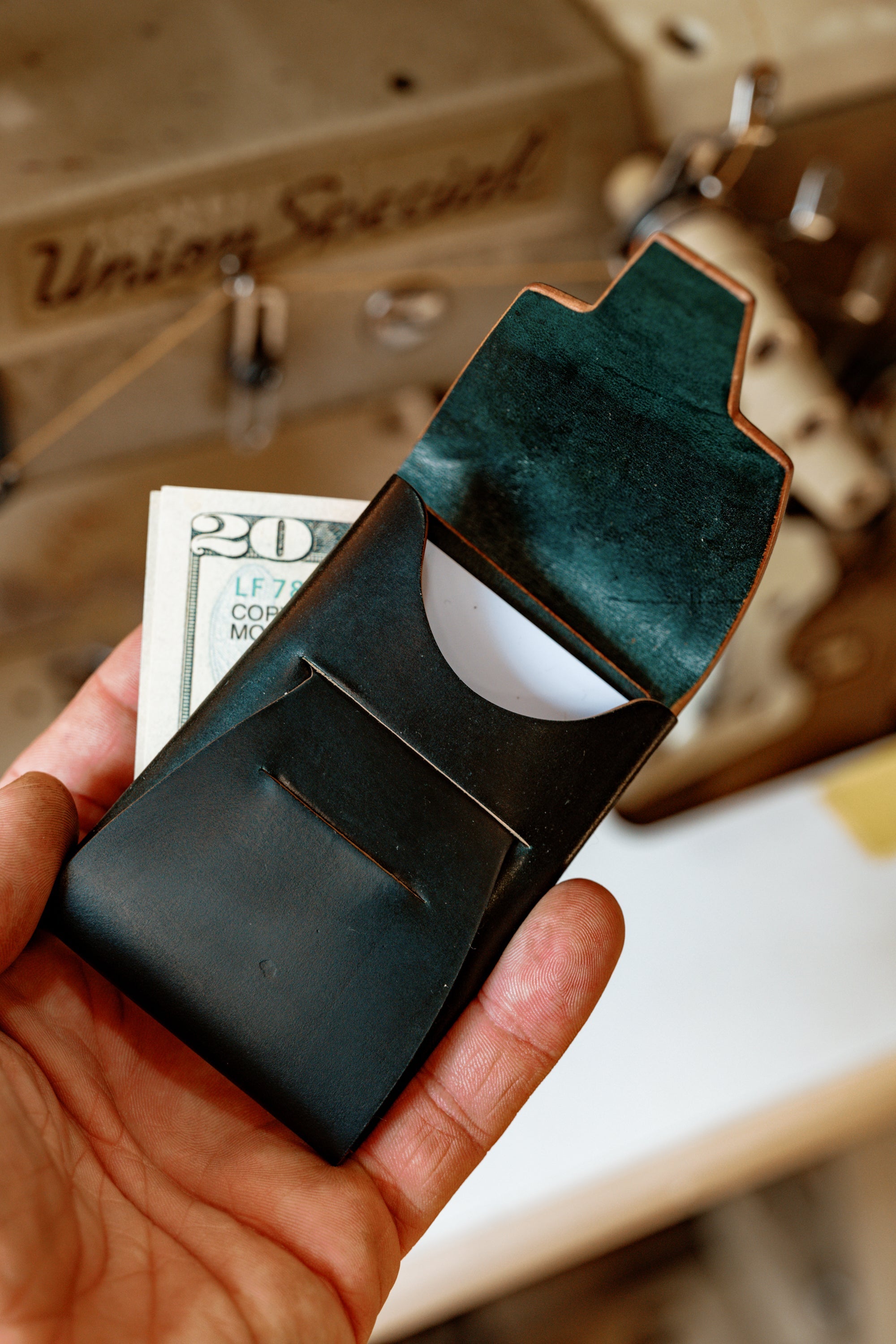Johnny Slim - Black Horween Shell Cordovan by Loyal Stricklin, handmade leather goods main product photo