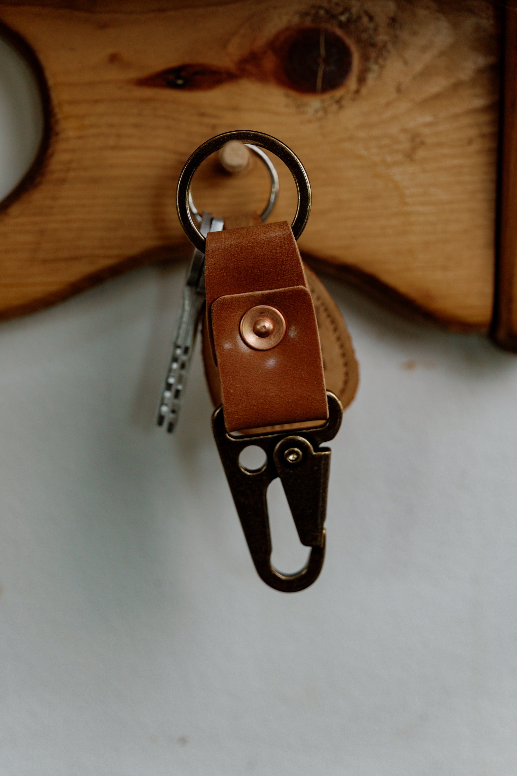 Key Clip - Natural Shell Cordovan by Loyal Stricklin, handmade leather goods main product photo