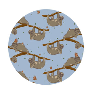 Additional view of Sloth bamboo two piece pajamas for kids with hand drawn animal print