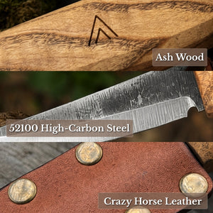 Sloyd Carving Knife with Leather Sheath by Sharky Forged Steel Tools — view 7