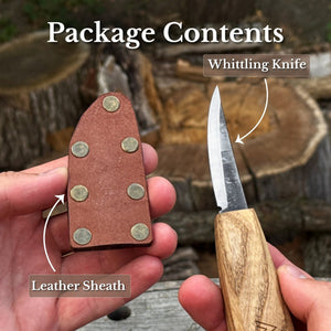 Sloyd Carving Knife with Leather Sheath by Sharky Forged Steel Tools — view 9