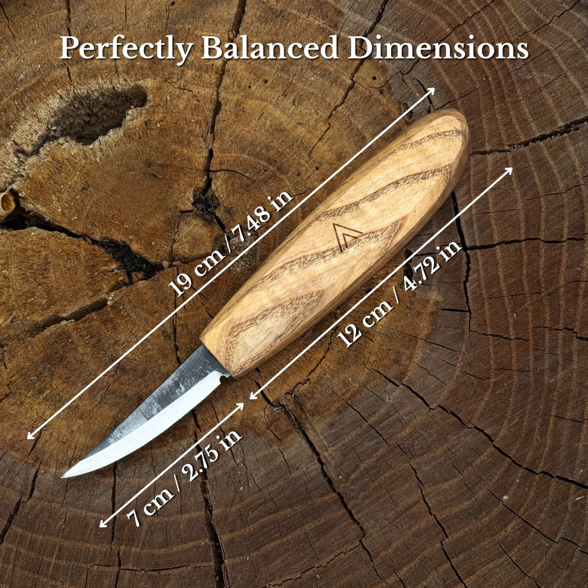 Sloyd Carving Knife with Leather Sheath by Sharky Forged Steel Tools — view 2