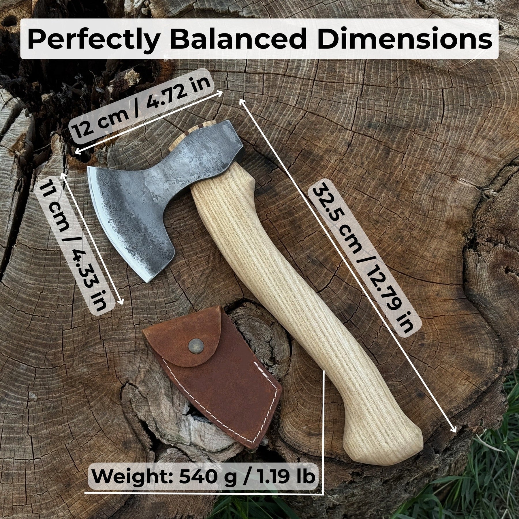 Small Carving Axe, 0.54 kg (1.19 lbs)