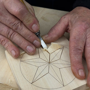 Small Linden Wood Carving Board with Pre-Drawn Pattern by Sharky Forged Steel Tools — view 13