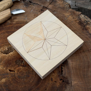 Small Linden Wood Carving Board with Pre-Drawn Pattern by Sharky Forged Steel Tools — view 10