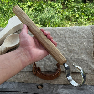Small Spoon Carving Hook Knife with Octagonal Handle, 6 cm (2.36 inches)