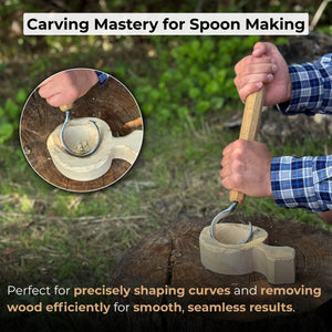 Small Spoon Carving Hook Knife with Octagonal Handle, 6 cm (2.36 inches)