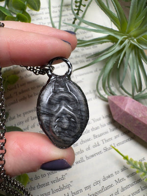 Spiderweb Jasper Yoni Necklace