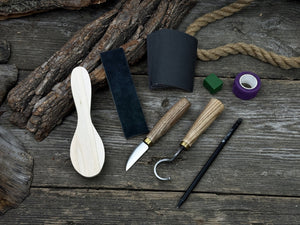 Spoon Carving Kit – Full Carving Set with Safety Tape & Polishing Tools