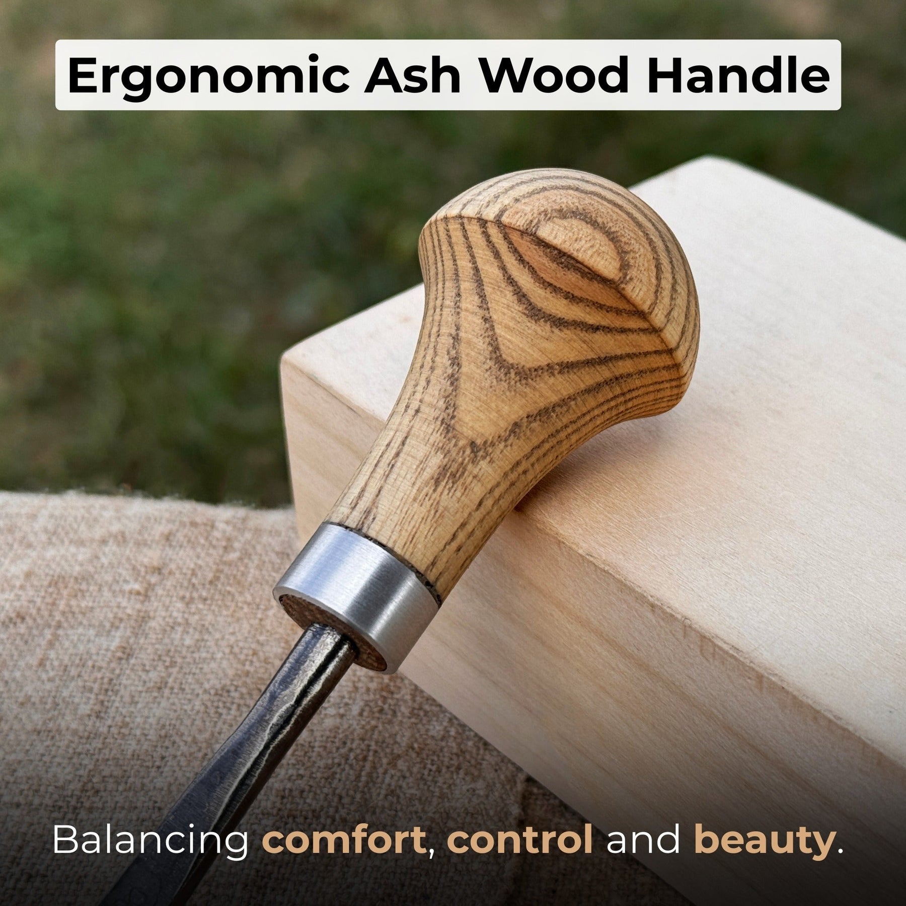 Straight Carving Gouge with Palm Handle, 5 - 12 mm (0.20 - 0.47 inches)