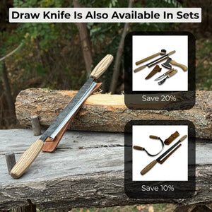 Straight Drawknife with Leather Sheath, 25 cm (9.84 inches)