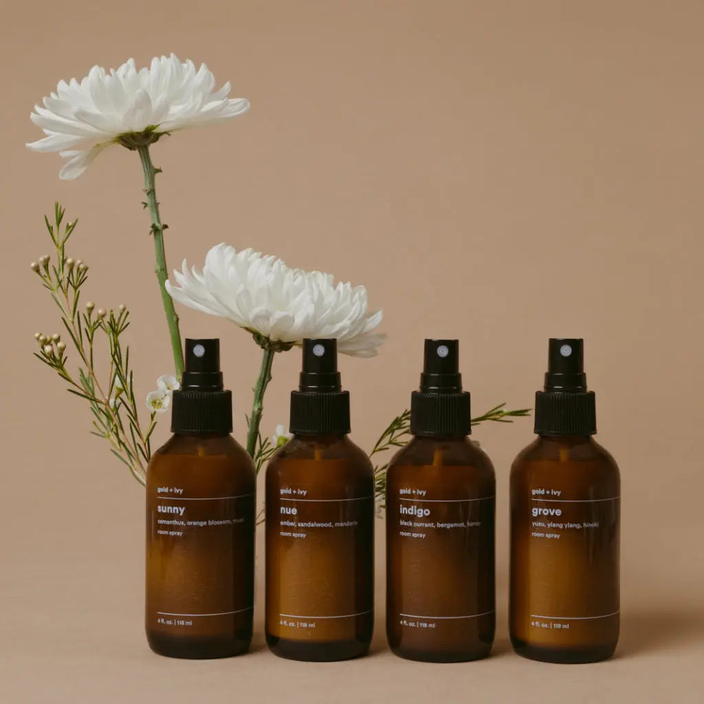Sunny room spray by gold + ivy, scented candle detail photo 3