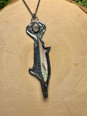 Swordfish and Rose Quartz Necklace