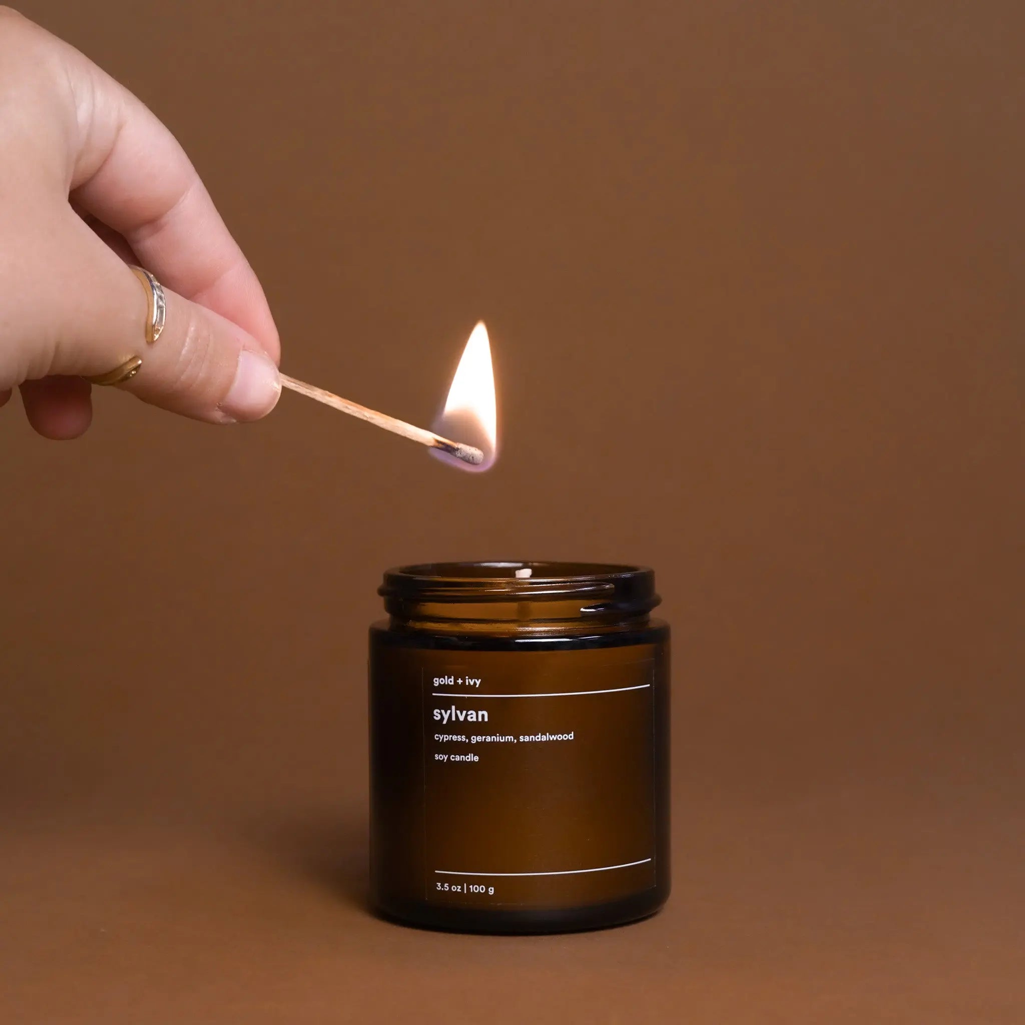 Sylvan by gold + ivy, scented candle detail photo 2