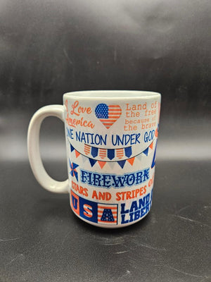 "God Bless America" 15oz Ceramic Coffee Mug